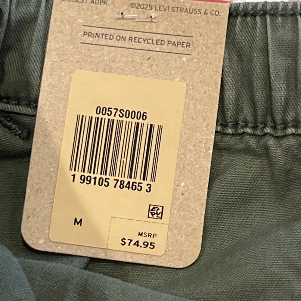 Levi's Easy Relaxed Surplus Fatigue Pants Mens M Linen Blend Elastic Drawstring
